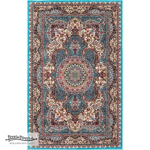 ペルシャ　絨毯　機械織　ラグ　75×120cm　サーラール柄　ブルー