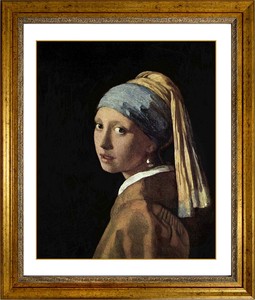 額装絵画（大）フェルメール 「真珠の耳飾りの少女」 世界の名画 複製画 人物画
