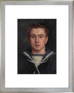 額装絵画 ヘンリー・スコット・テューク 「Portrait of Frederick Brewer」 複製画 イギリス