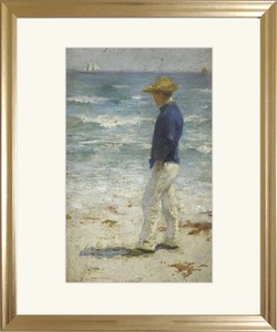 額装絵画 ヘンリー・スコット・テューク 「Looking out to sea」 複製画 イギリス