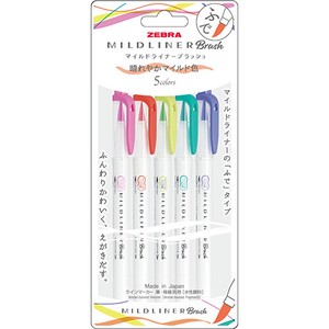 Local ZEBRA non-permanent marker Mild Liner Brush /marker pen 5 color set