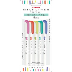 Local ZEBRA non-permanent marker Mild liner Pen /marker pen 5 color set