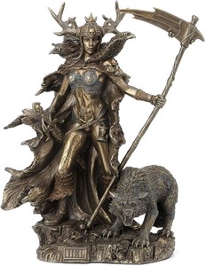 アンダーワールドの北欧神「ヘル」アンティークブロンズ風彫刻 彫像/スカンジナビア（輸入品