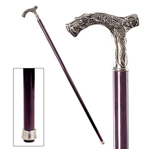 ドラゴンヘッド・ピューター（(白目)シロメ）製 ウォーキング・スティック 杖/おしゃれな粋な杖（輸入品）