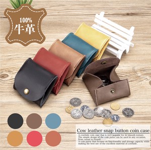 Wallet Genuine Leather Cow Leather Coin Purse Coin Case Casual Plain Good Luck