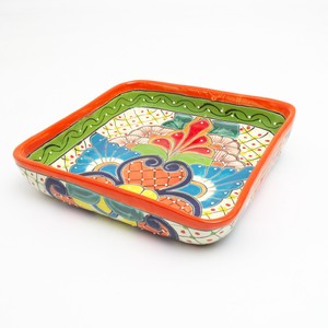 【再入荷】メキシコ　グアナファト焼　四角皿