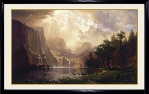 額装絵画（大）ビアスタット 「カリフォルニアシエラネバダ山脈の中で」 世界の名画 複製画 風景画
