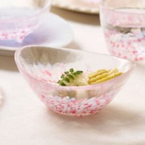小钵碗 ADERIA 粉色 津轻玻璃 附包装盒 Sakura-Sakura 60mm 日本制造
