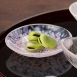 小餐盘 ADERIA 粉色 津轻玻璃 附包装盒 豆皿/小碟子 Sakura-Sakura 18mm 日本制造