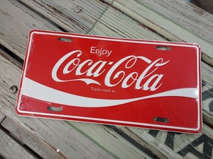 Coca-Cola コカ・コーラ 【 ナンバープレート 型 サインプレート 】コカコーラ  CC-LP5