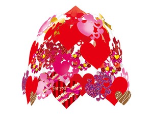 【日本製】バレンタインスパイラル　2段センター【店舗装飾】「2022新作」