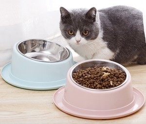 新型  ペット用食器  猫食器 シングルボウル  ステンレス鋼 ネックガード  猫鉢cw150「2022新作」