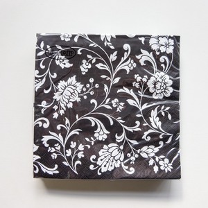 Design Paper Napkin Black black white Arabesque
