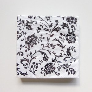 Design Paper Napkin Black white black Arabesque