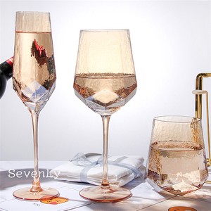韓国ファッション ハンマーパターン 赤ワイングラス