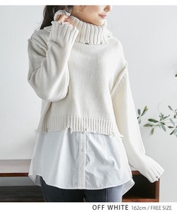 Sweater/Knitwear Knitted Cropped High-Neck Tops Turtle Neck Short Length