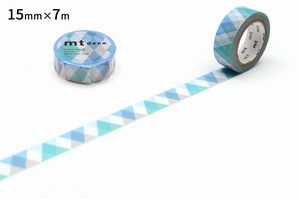 【カモ井加工紙】mt 1P 三角とダイヤ・ブルー  / マスキングテープ