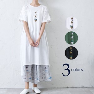 2022 S/S Plant Embroidery One-piece Dress
