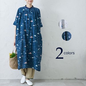 2022 S/S Print Gather One-piece Dress