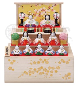 Hina Doll Yayoi Decoration Storage Paulownia Box With Stand Three Steps Decoration