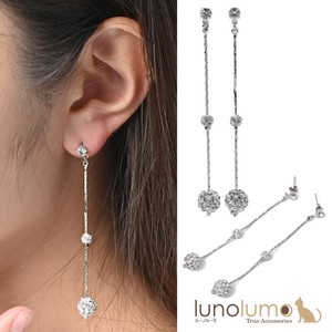 Pierced Earringss Sparkle Rhinestone Ladies' Made in Japan