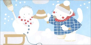 Postcard Snowman Message Card