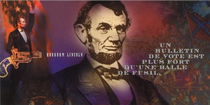ロングポストカード イラスト グラフィックデザイン「アブラハム・リンカーン」