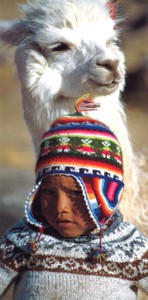 ロングポストカード カラー写真 ケビン・クリング「ペルーのシルスタニの子供」