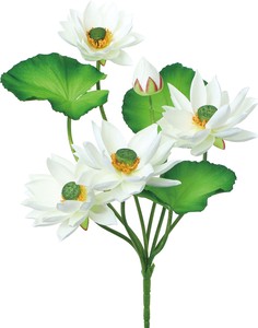 【造花】ロータスブッシュ　ホワイト　FP−0952W