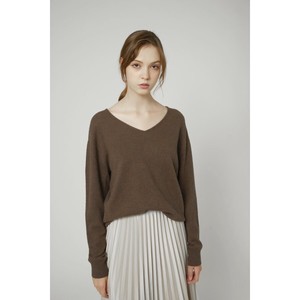 Sweater/Knitwear Brown Seamless V-Neck Chocolate