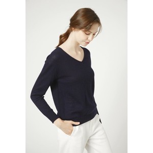 Sweater/Knitwear Navy Seamless V-Neck