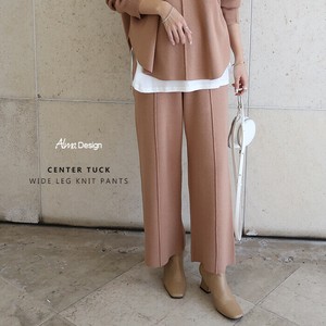 総針 センタータック ウエストゴム ワイド ニットパンツ