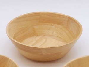 Rubber Wood Salad Ball Environmentally Friendly Rubber Wood Plates Wooden Bowl