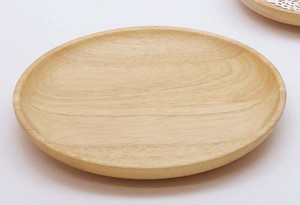 ラバーウッド　ラウンドプレート　(L)　☆環境にやさしいラバーウッド製の食器☆木製丸皿