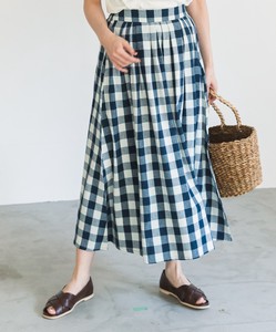 Repeating Pattern Long Skirt Checkered Dot