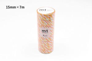 【カモ井加工紙】mt 8P ブロックストライプ・オレンジ  / マスキングテープ