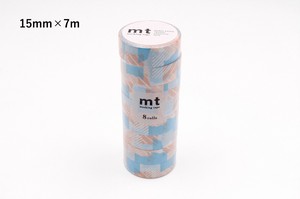 【カモ井加工紙】mt 8P つぎはぎ・ブルー×ピンク  / マスキングテープ