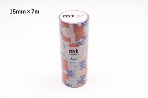 【カモ井加工紙】mt 8P つぎはぎ・ブルー×オレンジ  / マスキングテープ
