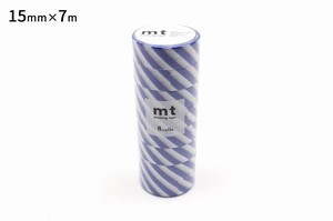 【カモ井加工紙】mt8Pストライプ・ブルー  / マスキングテープ