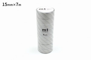 【カモ井加工紙】mt8Pストライプ・銀  / マスキングテープ