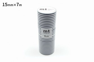 【カモ井加工紙】mt8Pボーダー・インディゴ  / マスキングテープ