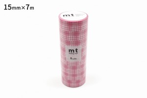 【カモ井加工紙】mt8Pチェック・ライトピンク  / マスキングテープ