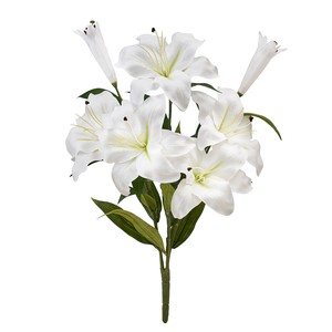 【セール品】MAGIQ　サブリナカサブランカブッシュ　ホワイト　造花
