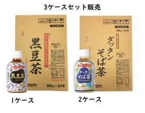 黒豆茶1ケース　ダッタンそば茶2ケース【3ケースセット　72本】