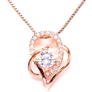 Diamond Elegant Heart Necklace Adjuster Attached Venetian Chain Pendant