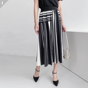 【スカート】パターン　プリーツ　Aライン　ルーズフィット　ロング　スカート　pleats skirt「2022新作」
