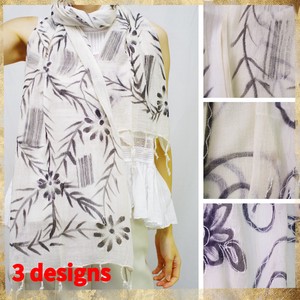 Popular Hand-Painted Stole Embroidery Cotton Mono Tone Hand-Painted Stole 2 65