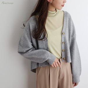 Jersey Stretch Short Long Sleeve Knitted Cardigan