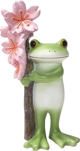 コポー　ミドル　桜の枝を抱えるカエル 蛙 かえる  置物 マスコットオーナメント copeau