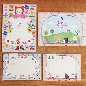 【cozyca products】Aiko Fukawa 便箋・封筒 cat and onepiece・Little Window【日本製】